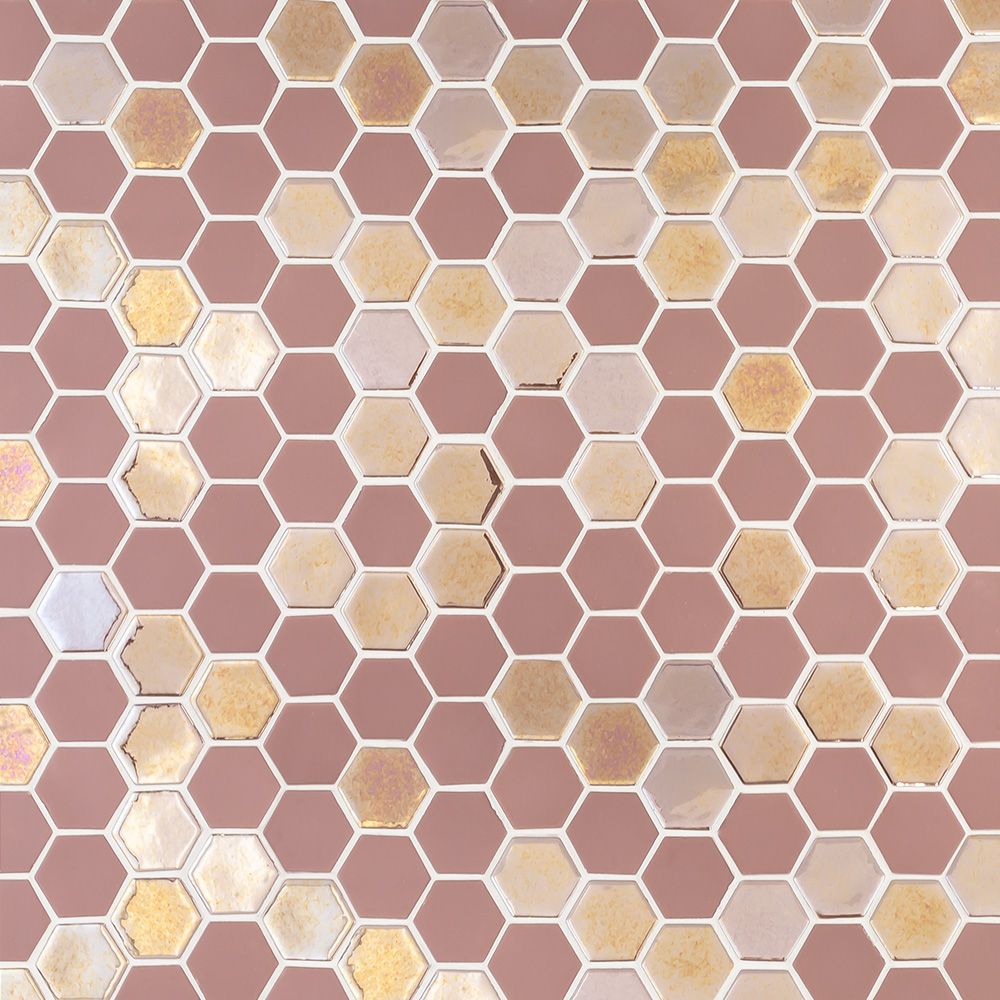 プロフ必読☆銀通し☆桜☆ラメ☆金彩 Jeffrey Court | Brill Hexagon Mosaic 10.75